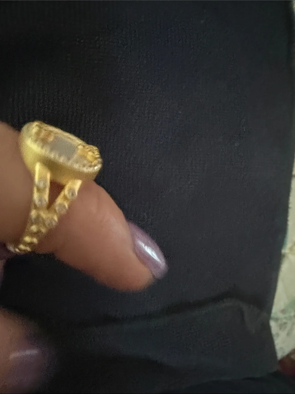 Gold and White Mother-of-Pearl Circle Ring